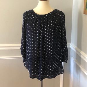 Blue polka dot shirt